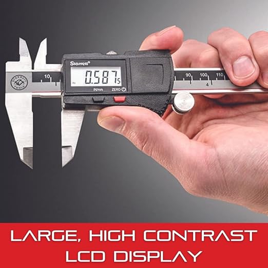 Starrett Stainless Steel Electronic Slide Caliper - 0-24" Range, .0005" Resolution, LCD Display, Fine Adjustment Thumb Wheel, in/mm Conversion - 799AZ-24/600