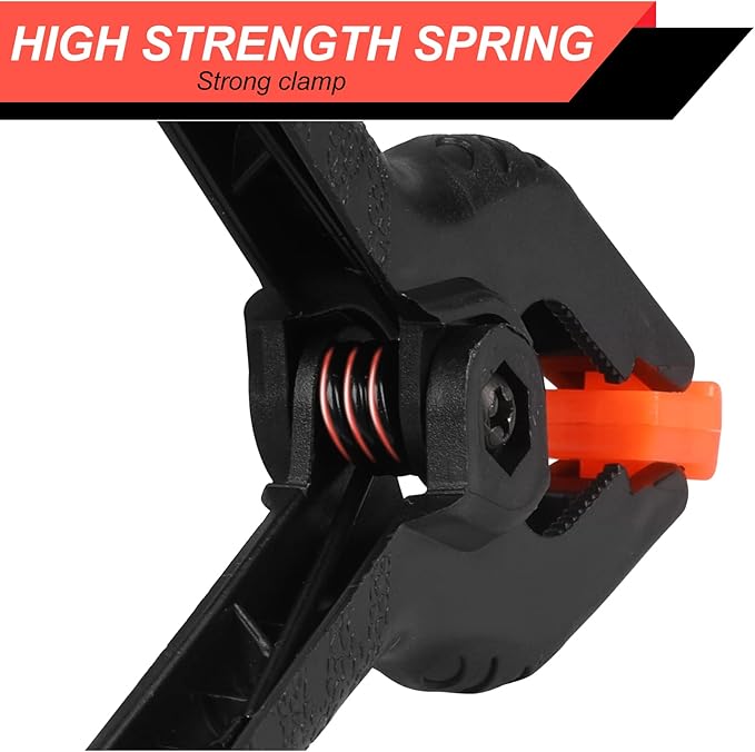 2 Pack Spring Clamps, 8.5inch Plastic Clips, Small Backdrop Clips, Clamps Heavy Duty, Spring Clips for Crafts, Backdrop Stand, Woodworking, Photography Studios (Black)