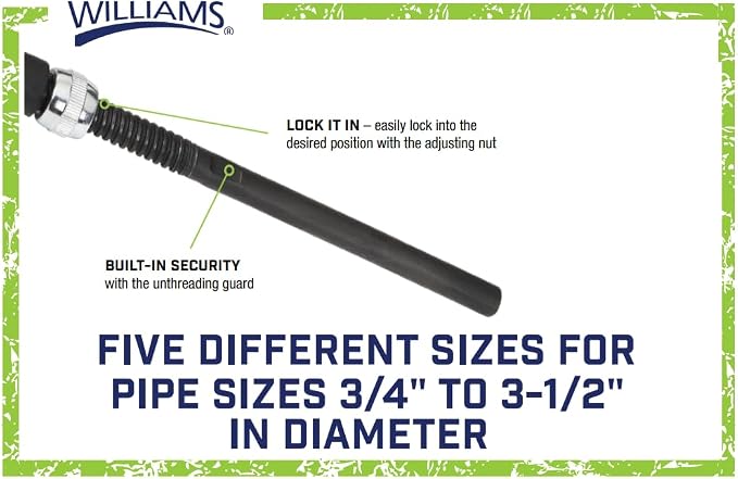 Williams JHW141 Universal Pipe Wrench, 11" Overall Length with a Maximum Jaw Opening of 1-3/8"