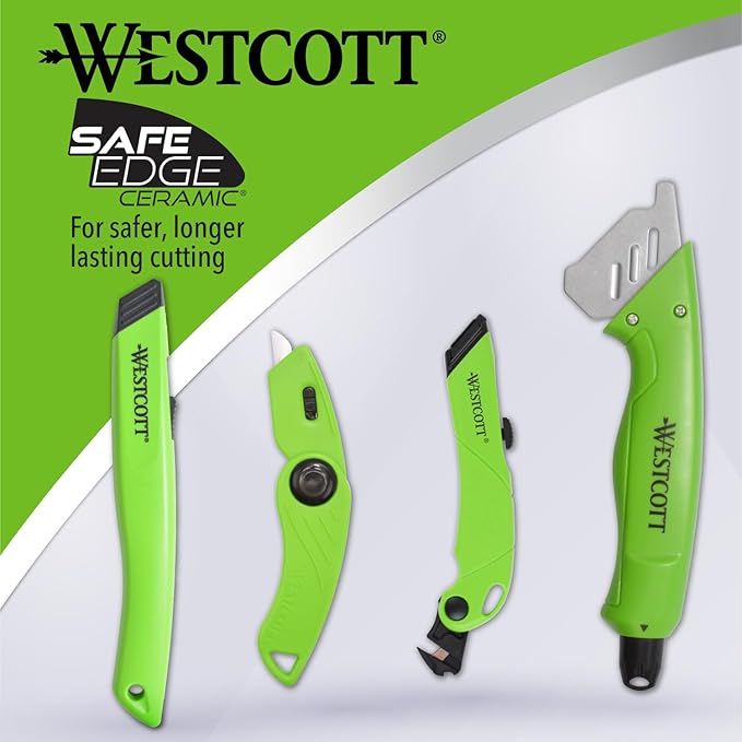 Westcott 2 Titanium Bonded Scissors and 2 Ceramic Utility Cutters, 4-Pack