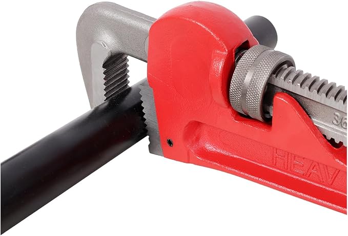 Pipe Wrench 36 Inch, Rigid Pipe Wrench Sets Steel Adjustable | Professional Heavy Duty Hangable Design for Plumbing, Home, Vehicle Repair (36" Red Wrench)