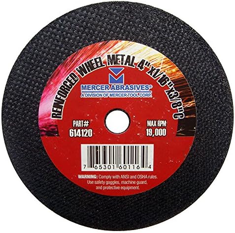 Mercer Industries 614120-4" x 1/16" x 3/8" Cut-Off Wheels for Metal (50 pack)