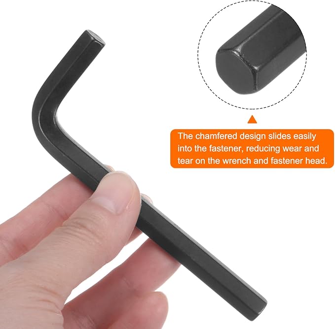 HARFINGTON 10pcs Hex Key Wrench 5/16" L-Shape Hexagon SAE Wrenches Chrome Vanadium Steel Repairing Tool for Home Repair, Black