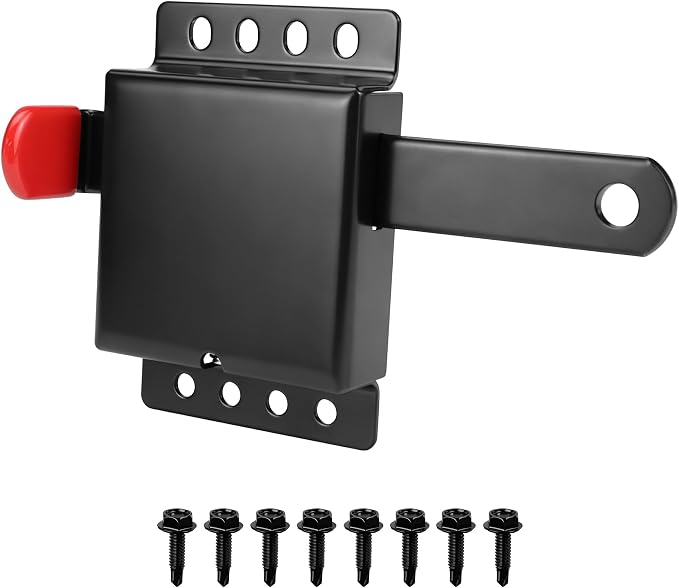 Heavy Duty Max Garage Door Side Lock Inside Deadlock for Most Garage Door Iron Galvanizing -1 Pack, Black