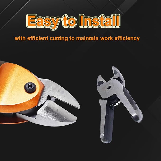 Pneumatic Air Nipper, Sharp S7P Cutter Head with Extra Replacement Blades, Diagonal Cutting Pliers for 3.3mm Copper Wire, 2.8mm Iron Metal Wire, Compatible with HS30 YM300 HS35P