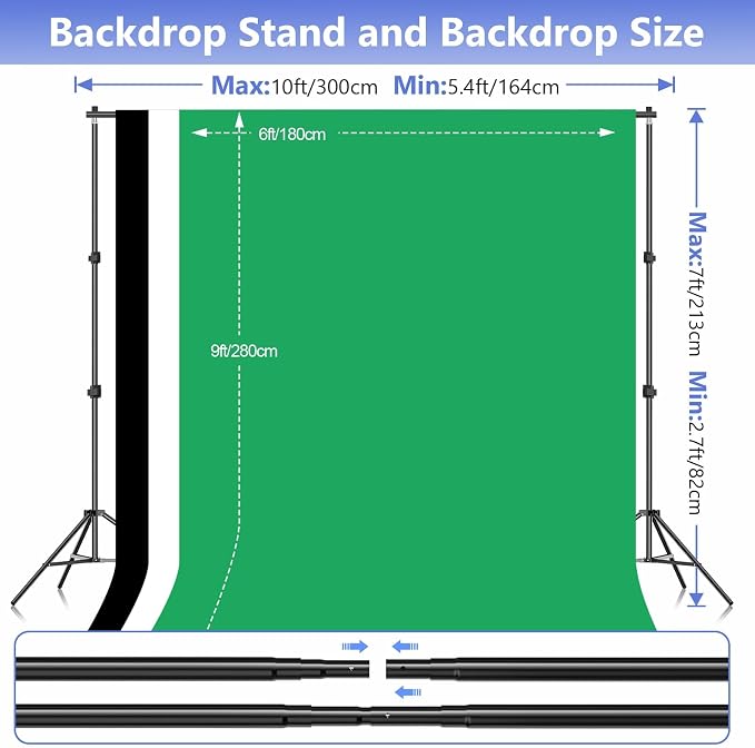 EMART Green Screen Backdrop Kit 7x10FT with 3Pcs 6x9ft Backdrop for Party