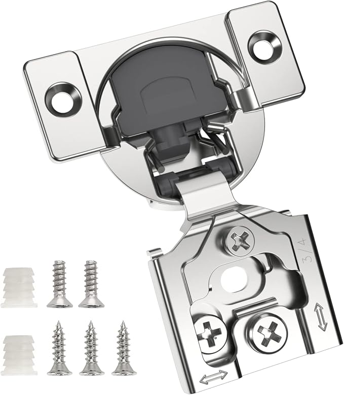 Chibery 30 Pack 3/4" Overlay 3D Soft Close Concealed Hinge for Face Frame Door, Smooth Slow Self Closing Hinges, Satin Nickel, Hidden 105° Open Angle Stainless Steel Hinge for Kitchen Cabinet Door