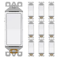 AIDA 10 Pack 3 Way Decorative Light Switch, 15Amp, 120/277 Volt, AC Decorator Rocker Paddle Wall Switch Replacement, UL Listed - Residential and Commercial Grade,Glossy White