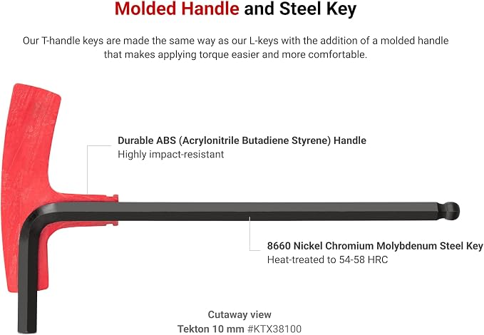 TEKTON Ball End Hex T-Handle Key Set, 11-Piece | KTX90101 | 5/64 - 3/8 in.