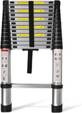 Telescoping Extension Ladder 12.5 FT, Folding Telescopic Aluminum Ladders, Lightweight Collapsible Ladder Step for RV Roof Attic Home, 300 LB Capacity (12.5 FT)