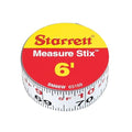 Starrett Measure Stix SM66W Steel White Measure Tape with Adhesive Backing, English Graduation Style, Left To Right Reading, 6' Length, 0.75" Width, 0.0625" Graduation Interval (1 PACK)