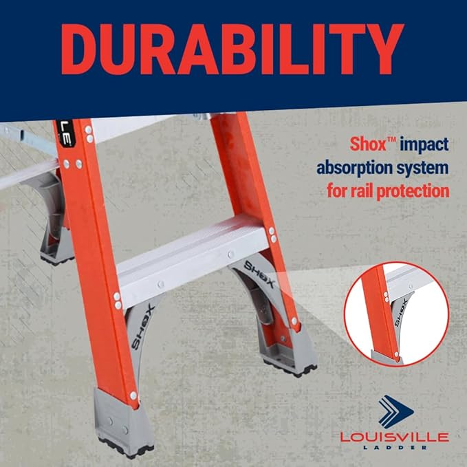 Louisville Ladder 4-Foot Fiberglass Step Ladder, 300-Pound Load Capacity, Type IA, FS1504