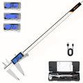 HARDELL Digital Caliper 12 Inch, Rechargeable All Metal Electronic Micrometer with Backlit LCD, Inch/mm/Fraction Conversion, Auto-Off – Measuring Tool for DIY, 3D Printing, Workshop & Household