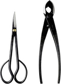 Wazakura Japanese Bonsai Tool Kit Made in Japan - Satsuki Scissors 7inch(180mm) + Concave Branch Cutter 8inch(200mm) Gift Box Set