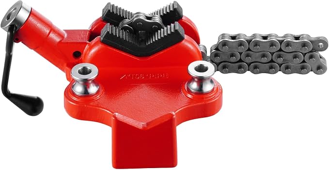 VEVOR Heavy-Duty Pipe Chain Vise, 1/4" - 6" Pipe Capacity, 28" Rugged Chain & Cast Iron Base, Industrial-Grade Pipe Clamping for Plumbing, Automotive Repairs, Metalworking