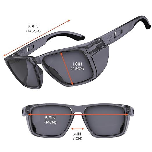 Ergodyne Skullerz SIXTEN Safety Glasses with Side Shields, Anti Fog + Anti Scratch, ANSI z87.1 with Protective Microfiber Bag