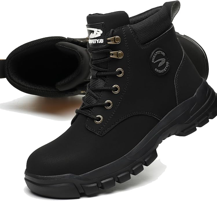 Steel Toe Boots for Women Wateproof Safety Shoes Men Lightweight Composite Toe Boots Leather Construction Steel work Shoes