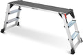 Aluminum Work Platform, Folding Work Platform Two Step Ladder, 50"×12"×27" Heavy Duty Ladder 𝐋𝐚𝐫𝐠𝐞 𝐒𝐢𝐳𝐞 Step Stool for Home, Office, Workshop and Garage