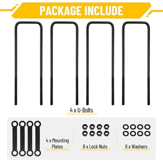 16 Inch Square Bend U-Bolt Kit for Truck Chassis