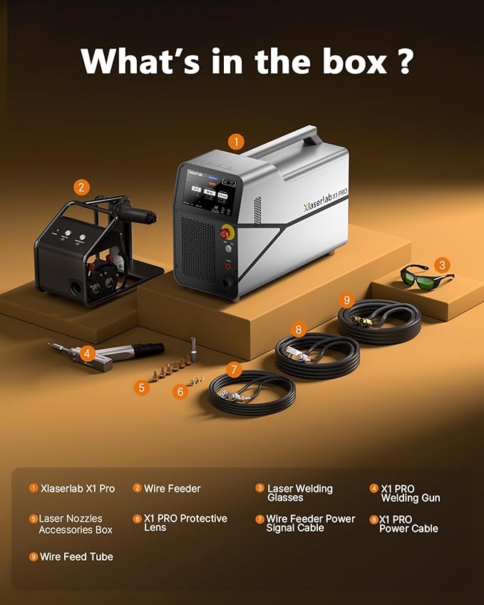 X1pro 700W Laser Welding Machine – 6-in-1 Handheld Fiber Laser Welder for Welding, Cutting, Cleaning, Rust Removal, Underwater Welding & CNC Retrofit – Equipped with Auto Wire Feeder