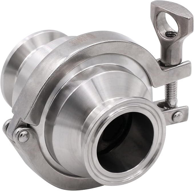 DERNORD Sanitary Check Valve - One Way Flow - 1.5" Tri Clamp Style, Stainless Steel 304, FKM Gasket (1.5" Tri Clamp Check Valve)