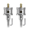 2-Pack 1-1/2" TCT Hole Saws for Hard Metal, Heavy Duty 38mm Tungsten Carbide Tipped Hole Cutters Set with Spring-Loaded Pilot Drill Bits for Stainless Steel, Metal, Iron, and Plastic