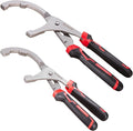 Spurtar Oil Filter Wrench Set, 9'' & 12'' Universal Oil Filter Removal Tool | Fits Filters 1-3/4" to 3-3/4" (44-95mm) Adjustable Oil Filter Plier for 4S Shop Auto Repair Mechanic Generator Small Engine