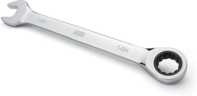 Jaeger 1-3/4 Inch Ratchet Wrench, 120-Tooth, Chrome Vanadium, SAE