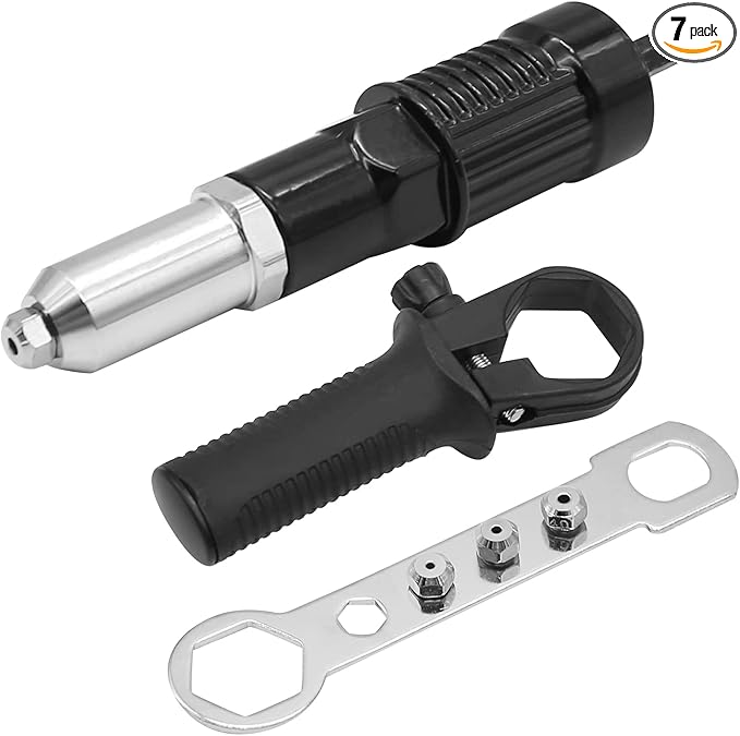 VIKKSAER Professional Electric Rivet Nut Gun Adaptor, Cordless Rivet Tool,Rivet Drill Attachment,Pop Rivet Gun Kit