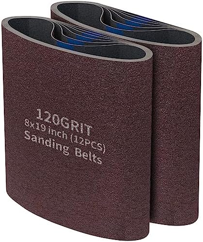 12 Packs 8 x 19 inch 120 Grit Cloth Floor Sanding Belts Ideal for Sanding Commercial and Residential Flooring