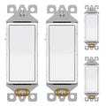 AIDA 4 Pack Single Pole Rocker Decora Light Switch, 15 Amp Self-grounding Electrical Light Switches, Residential Grade, UL Listed, Glossy White