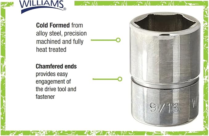 Williams B-618 9/16-Inch Shallow 6 Point Socket