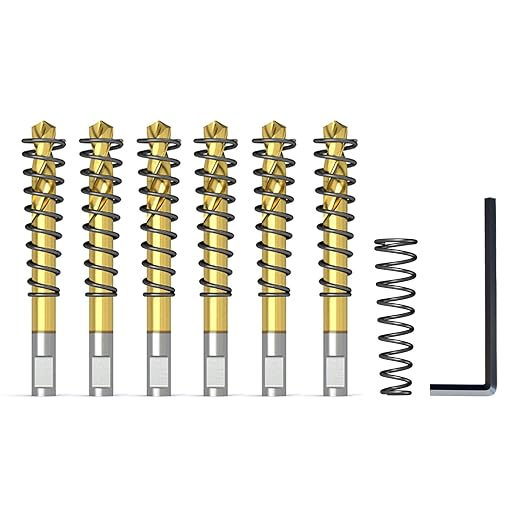 6PCS Pilot Drill Bits Set with Titanium -Plated, 1 Extra Spring and Wrench, Replacement Central Drill Bits for Hole Saw, Ideal for Steel, Metal etc.