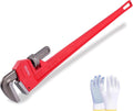 Verida Pipe Wrench 36 Inch - Heavy Duty Plumbers Tool for Plumbing & Fire Protection Pipes, Chrome Vanadium Steel, Hardness 62HRC, Red