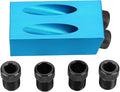 Pocket Hole Jig Kit, 15 Degree Woodwork Oblique Hole Positioner 6/8/10mm for Woodworking Angle Drilling Holes, Angle Carpentry Locator Jig