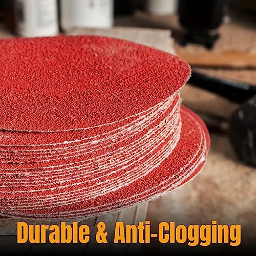 POWERTEC 3 PCS 80 Grit 12 Inch PSA Sanding Discs, Self Stick Adhesive Sandpaper, 12" for Drywall, Woodworking, Paint, Epoxy with Random Orbital Sanders, DA Sanders, 6x48 Belt Disc Sander (110603)