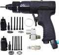 Pneumatic Rivet Nut Gun Air Rivet Nut Pull Setter Riveting Fastening Tool With 3/16 5/32 Riveting Mandrels Quick Change Locking Nozzle Bolts Adapter Drill For Air Rivet Nut Insert Installation Tool