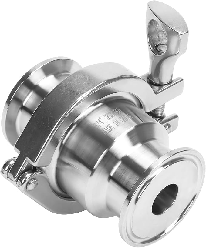 DERNORD Sanitary Check Valve - One Way Flow - 1.5" Tri Clamp Style, Stainless Steel 304, FKM Gasket (3/4 Inch Tube OD)