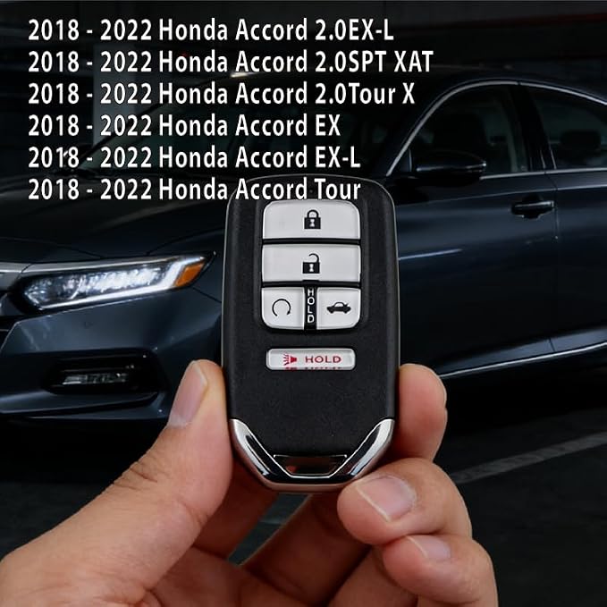Car Key Fob Remote Keyless Entry Control CWTWB1G0090 433MHz 5 Button Replacement for 2018-2022 Honda Accord 2.0EX-L EX Tour - 2 Pack