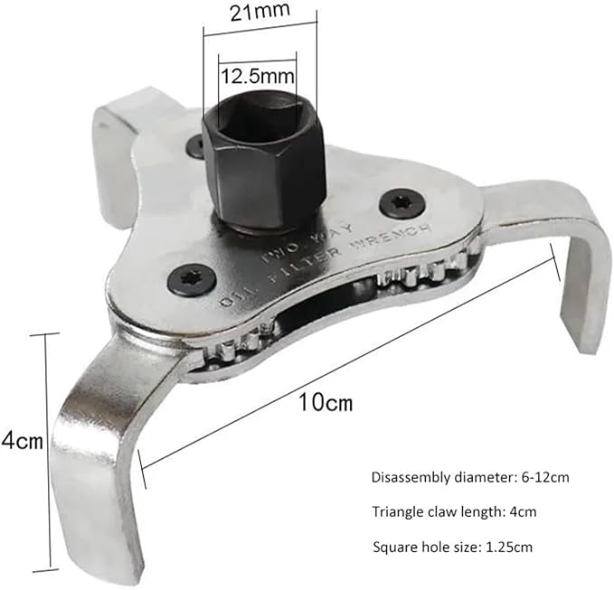 Oil Filter Wrench 4pcs Universal Adjustable Oil Filter Wrench - 3-Jaw Install/Removal Tool