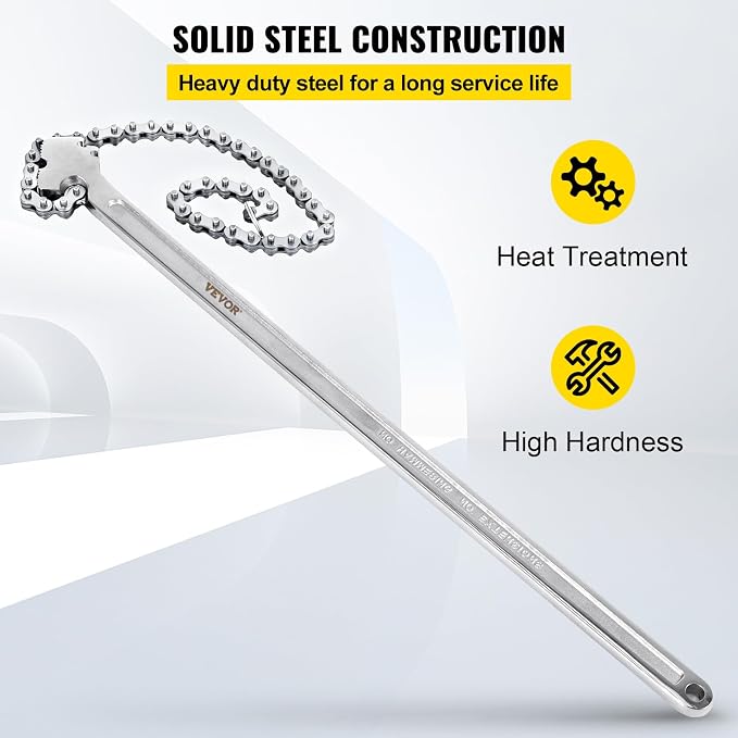 VEVOR 24 Inch Pipe Chain Wrench Heavy Duty 6.7 Inch Chain Wrench