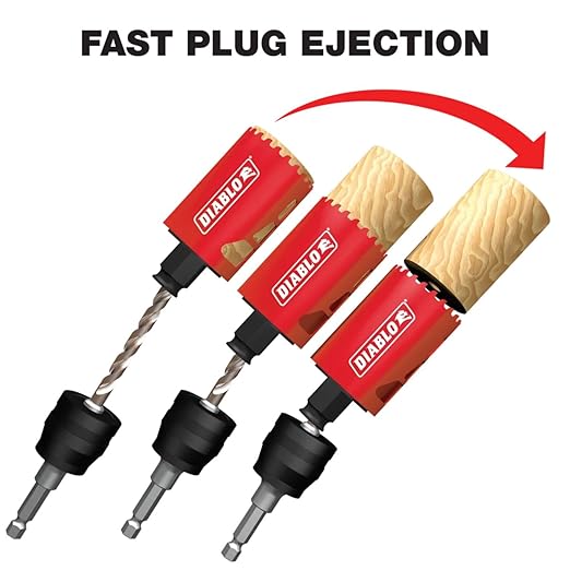 Diablo Bi-Metal Hole Saw Set for Plumbers - Fits with Snap-Lock Plus Mandrel System - 11 Saw Cups, 2 Snap-Lock Plus Mandrels, 2 Pilot Bits, 2 Adaptor Nuts - DHS17SPL