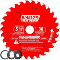 Diablo Steel Demon Saw Blade for Medium Metal - 5-1/2" Diameter, 30 TCG Teeth, 20mm Arbor, .059" Kerf, 2° Hook Angle, .039" Plate, 6000 Max RPM - D055030FMX