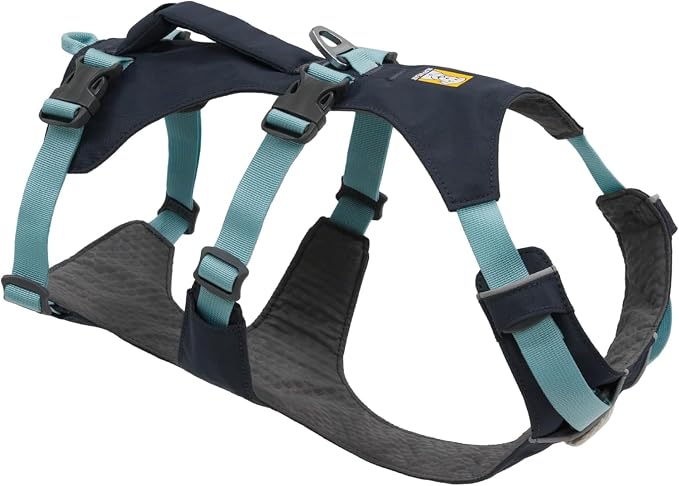 Ruffwear, Flagline Dog Harness, Lightweight and Reflective, No Pull Dog Lift Harness for Hiking, Running and Everyday Use, Basalt Gray, X-Small