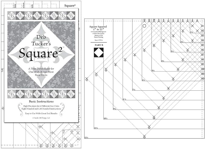 Studio 180 Design Quilting Tool Bundle: Deb Tucker's Square Squared Ruler + Large Square Squared