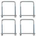 4 Pack Square U-Bolt for Trailer- Fits 5.5 Inch Wide Leaf Springs, Galvanized Steel Clamp Set, Secure Fit for Truck, Boat and Trailers
