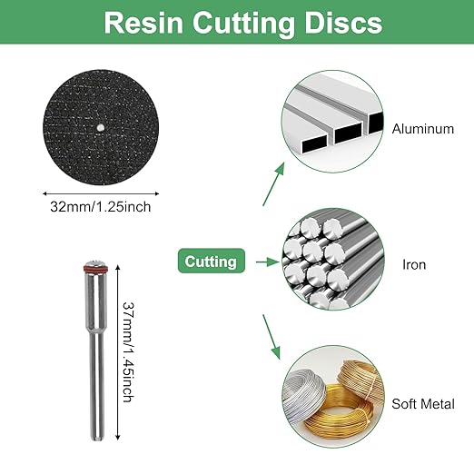 30pcs Cutting Wheel Set, Cutting Discs Compatible with Plastic for Rotary Tool, HSS Circular Saw Blades 5pcs, Resin Cutting Discs 10pcs Diamond Cutting Wheels 10pcs