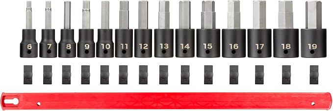 TEKTON 1/2 Inch Drive Hex Impact Bit Socket Set, 14-Piece | SIB92101