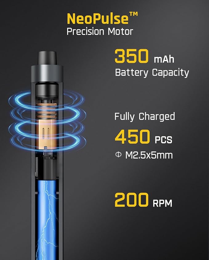 Fanttik E1 Ultra Mini Electric Screwdriver, Precision Electric Set, 50-in-1 Magnetic Bits, Magnetic Rotatable Storage, 5/32''Hex, Electric Screwdriver for Electronics Phone Camera Laptop Watch