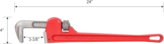 3Pcs 14&18&24-inch Straight Heavy Duty Pipe Wrench Set Plumber Adjustable Water Alloy Steel Grip Plumber's Wrench Plumbing Tools
